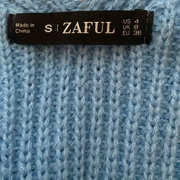 Zaful Women’s V Neck Twisted Back Sweater - Picture 6 of 7